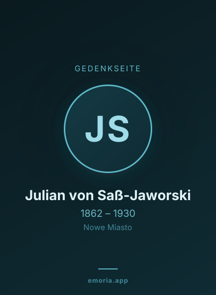 Gedenkportrait von Julian von Saß-Jaworski