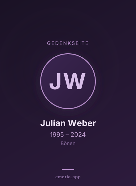 Gedenkportrait von Julian Weber