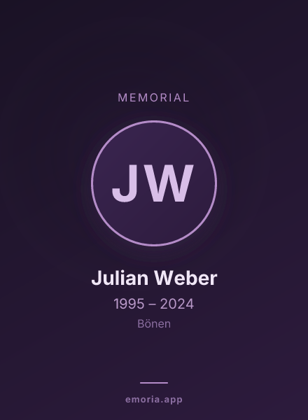 Memorial portrait of Julian Weber