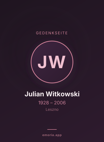 Gedenkportrait von Julian Witkowski
