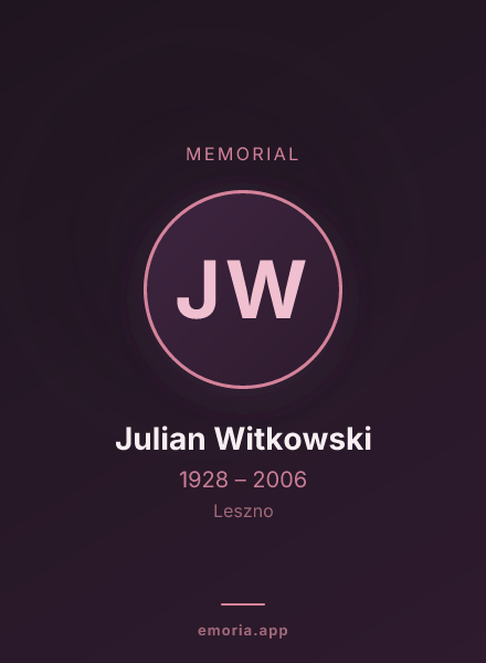 Memorial portrait of Julian Witkowski