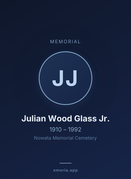 Memorial portrait of Julian Wood Glass Jr.