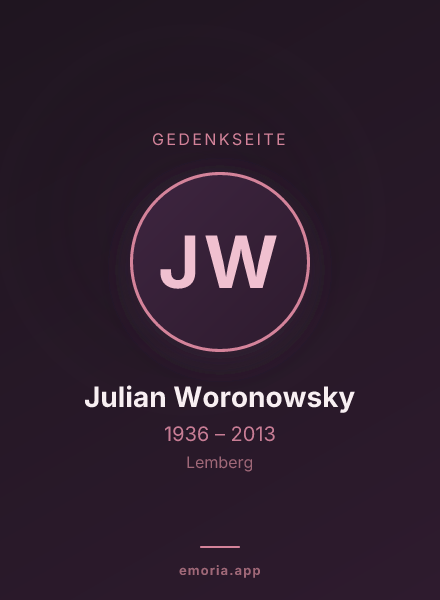 Gedenkportrait von Julian Woronowsky