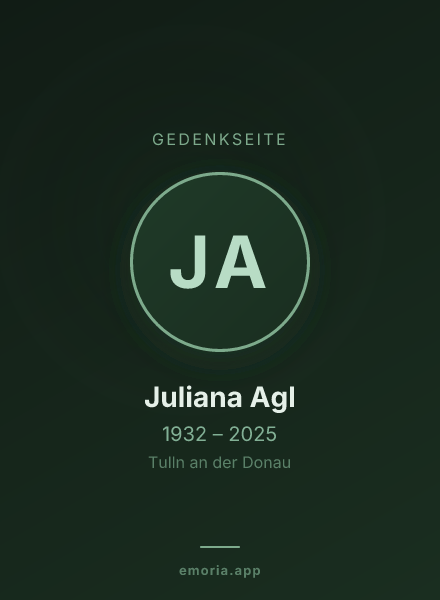 Gedenkportrait von Juliana Agl