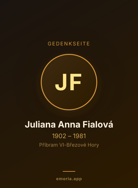 Gedenkportrait von Juliana Anna Fialová