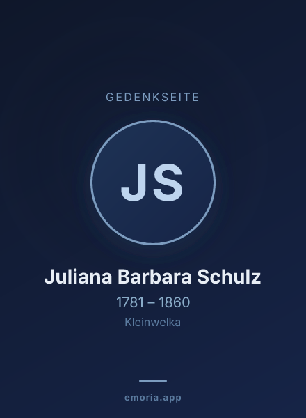 Gedenkportrait von Juliana Barbara Schulz