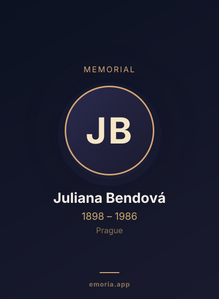 Memorial portrait of Juliana Bendová