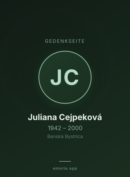 Gedenkportrait von Juliana Cejpeková