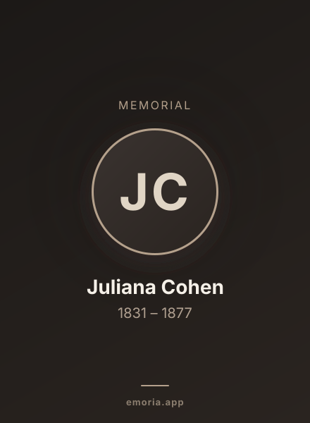 Memorial portrait of Juliana Cohen