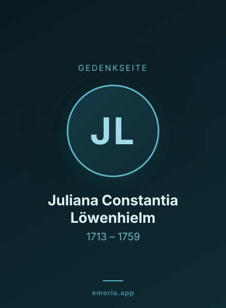 Gedenkportrait von Juliana Constantia Löwenhielm