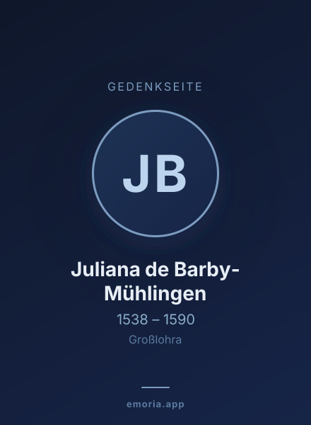 Gedenkportrait von Juliana de Barby-Mühlingen