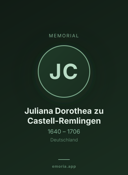 Memorial portrait of Juliana Dorothea zu Castell-Remlingen