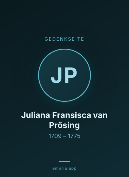 Gedenkportrait von Juliana Fransisca van Prösing