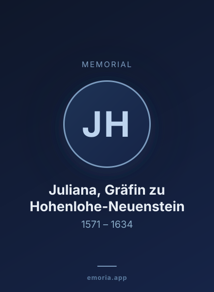 Memorial portrait of Juliana, Gräfin zu Hohenlohe-Neuenstein