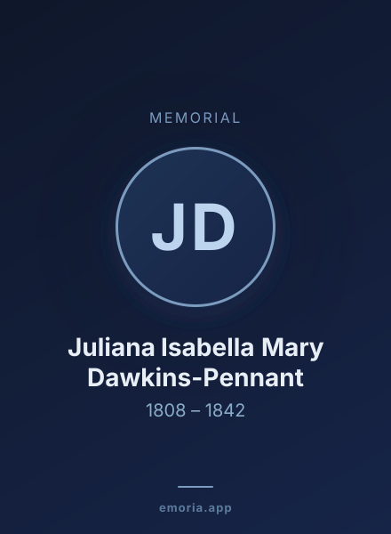 Memorial portrait of Juliana Isabella Mary Dawkins-Pennant