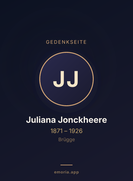 Gedenkportrait von Juliana Jonckheere