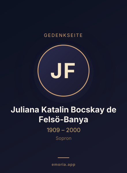 Gedenkportrait von Juliana Katalin Bocskay de Felsö-Banya
