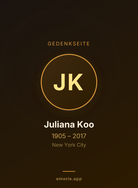 Gedenkportrait von Juliana Koo