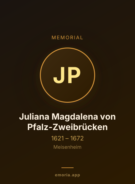Memorial portrait of Juliana Magdalena von Pfalz-Zweibrücken