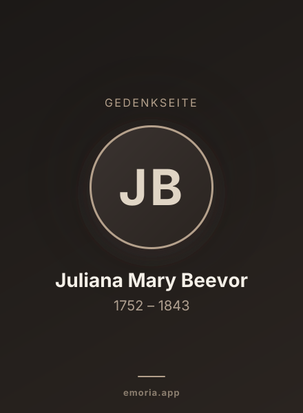 Gedenkportrait von Juliana Mary Beevor
