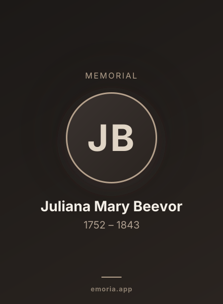 Memorial portrait of Juliana Mary Beevor