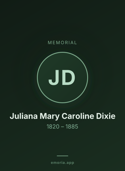 Memorial portrait of Juliana Mary Caroline Dixie