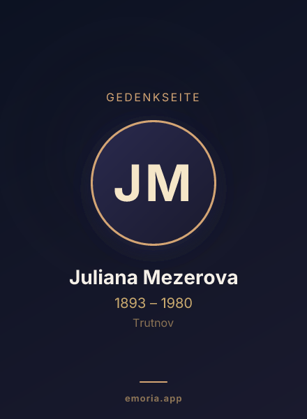 Gedenkportrait von Juliana Mezerova