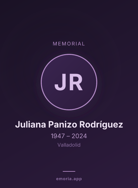 Memorial portrait of Juliana Panizo Rodríguez