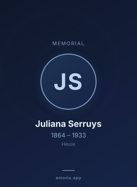 Memorial portrait of Juliana Serruys