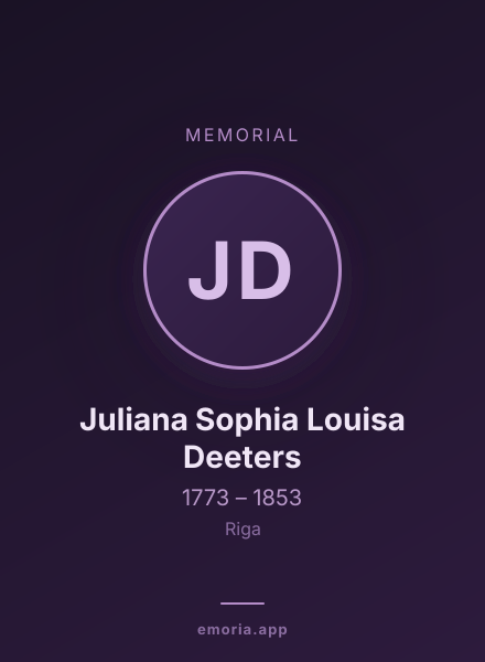 Memorial portrait of Juliana Sophia Louisa Deeters