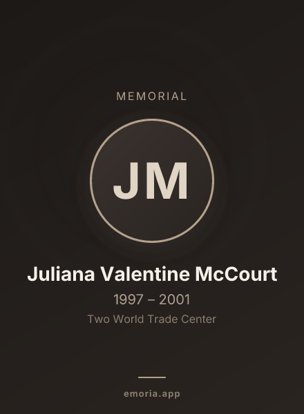 Memorial portrait of Juliana Valentine McCourt