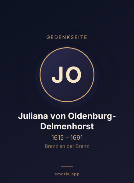 Gedenkportrait von Juliana von Oldenburg-Delmenhorst