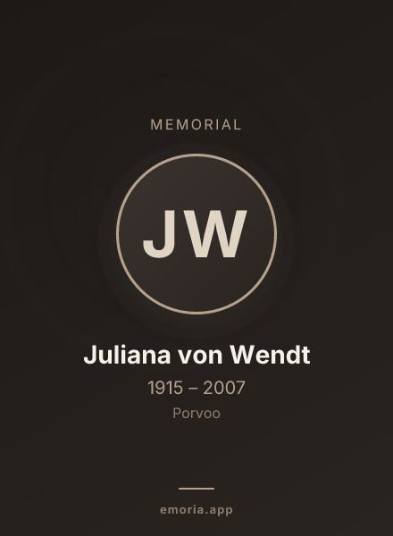Memorial portrait of Juliana von Wendt