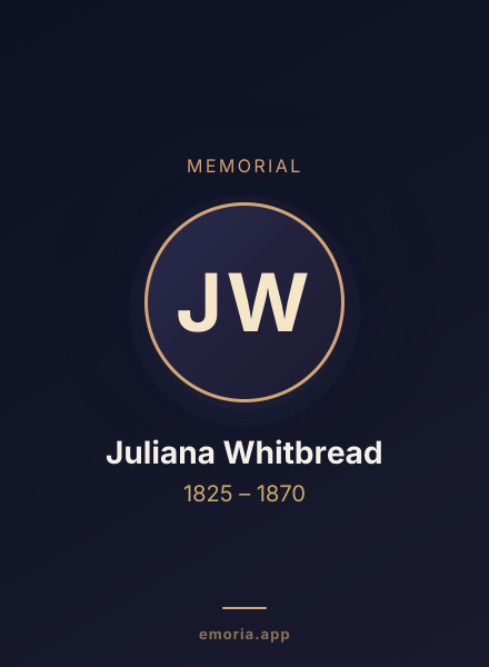 Memorial portrait of Juliana Whitbread