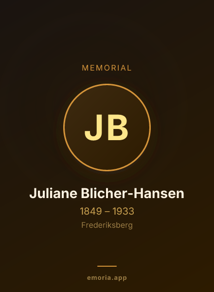 Memorial portrait of Juliane Blicher-Hansen