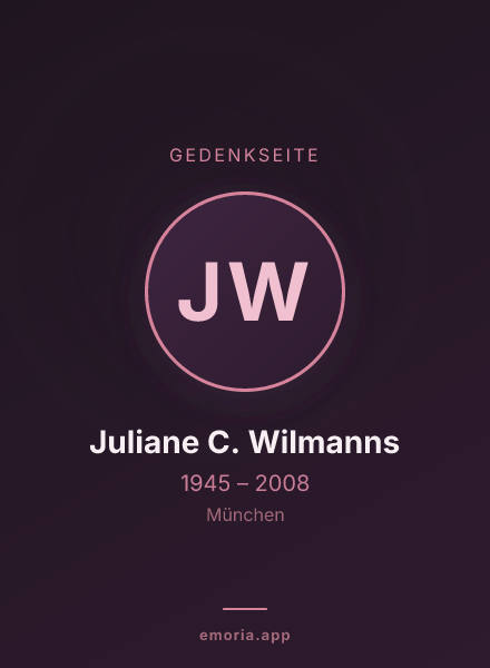 Gedenkportrait von Juliane C. Wilmanns