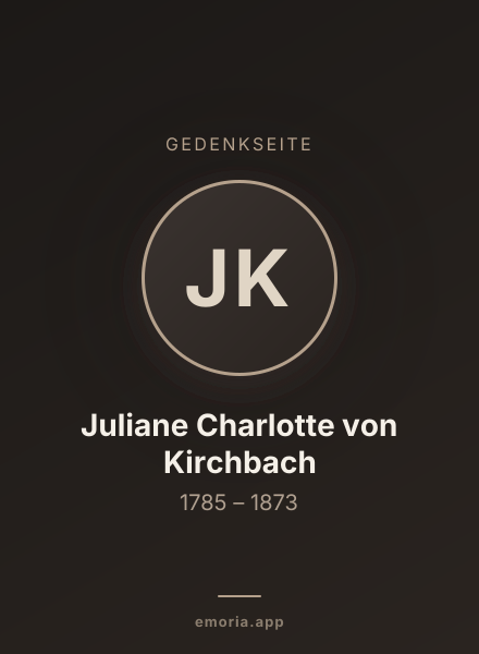 Gedenkportrait von Juliane Charlotte von Kirchbach