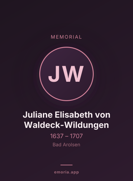 Memorial portrait of Juliane Elisabeth von Waldeck-Wildungen
