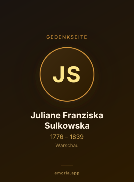 Gedenkportrait von Juliane Franziska Sulkowska