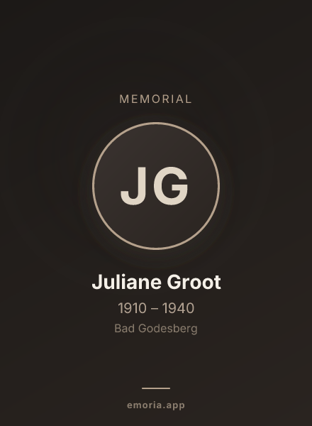 Memorial portrait of Juliane Groot