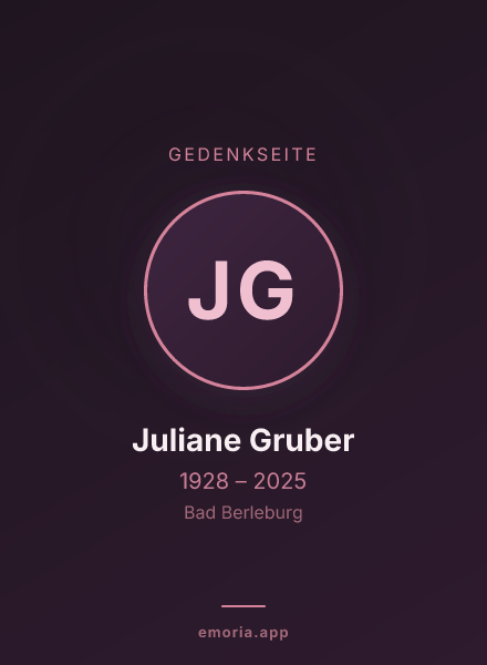 Gedenkportrait von Juliane Gruber