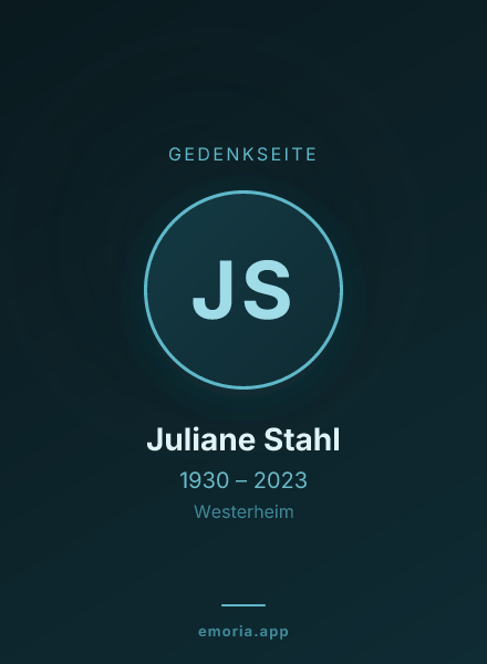 Gedenkportrait von Juliane Stahl
