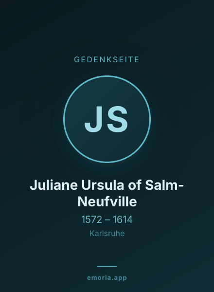Gedenkportrait von Juliane Ursula of Salm-Neufville