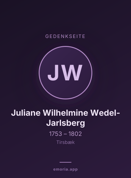 Gedenkportrait von Juliane Wilhelmine Wedel-Jarlsberg