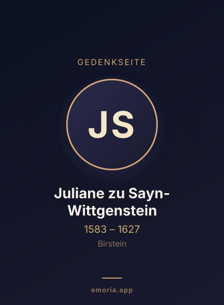 Gedenkportrait von Juliane zu Sayn-Wittgenstein