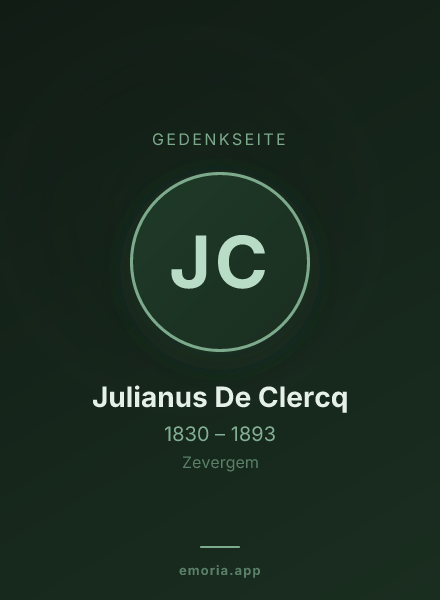 Gedenkportrait von Julianus De Clercq