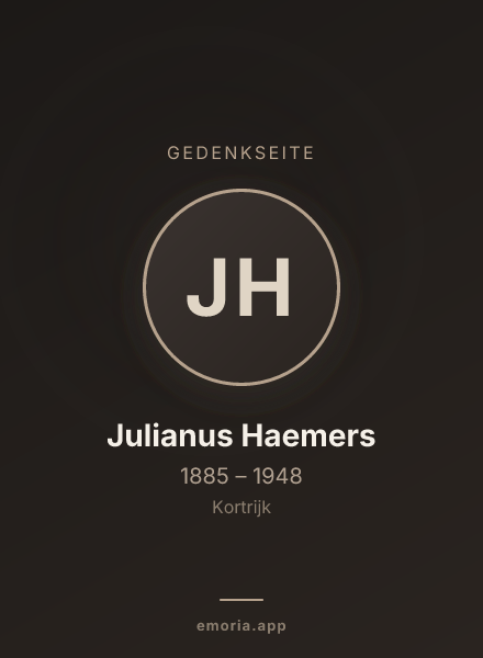 Gedenkportrait von Julianus Haemers
