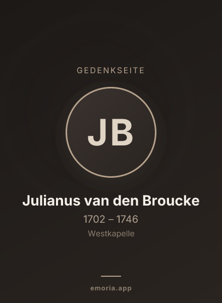 Gedenkportrait von Julianus van den Broucke