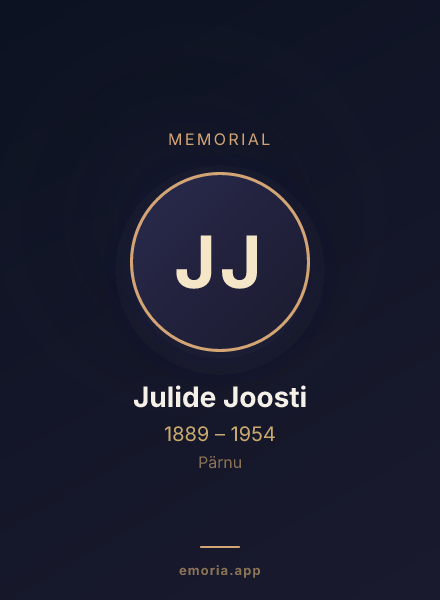 Memorial portrait of Julide Joosti