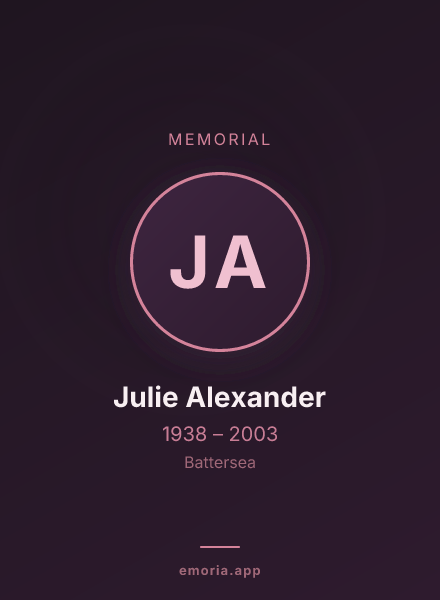 Memorial portrait of Julie Alexander